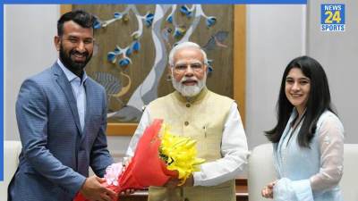 Cheteshwar Pujara and PM Modi