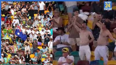 Celebrations by Australian Fans at Gabba